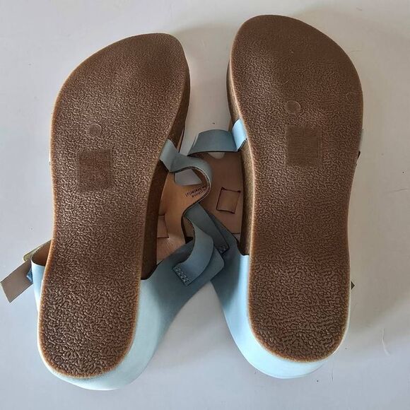 Journee Collection Sandal Womens 6.5 Blue Navara Wedge Thong Sandals NWOB - Picture 6 of 7